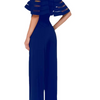 Women Fashion Causal Solid Color Patchwork Off Shoulder Ruffled Defined Waist Jumpsuits