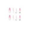 Women Fashion Pink Glitter Edge Snowflake False Nails