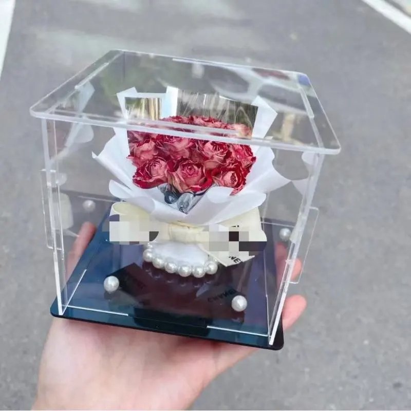 Relatives Home Eternal Flower Dried Flower Rose Acrylic Gift Box