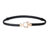 Women Fashion Simple Alloy Round Buckle Pu Belt