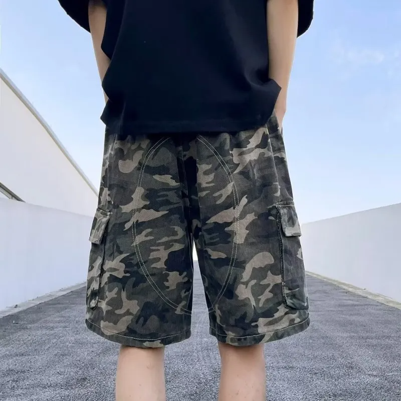 Men Fashion Camouflage Straight Leg Loose Shorts