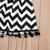 2pcs Baby Girls Stripe Print Sleeveless Bandage Dresses And Headband Set