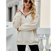 Women Autumn Winter Casual Half-Zipper Pullovers Long Sleeve Sweatshirts