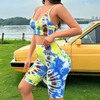 Women Fashion Tie-Dye Print Yoga Set