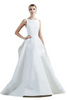 Women Elegant Solid Color Sleeveless Backless Satin Floor Length Wedding Evening Dress