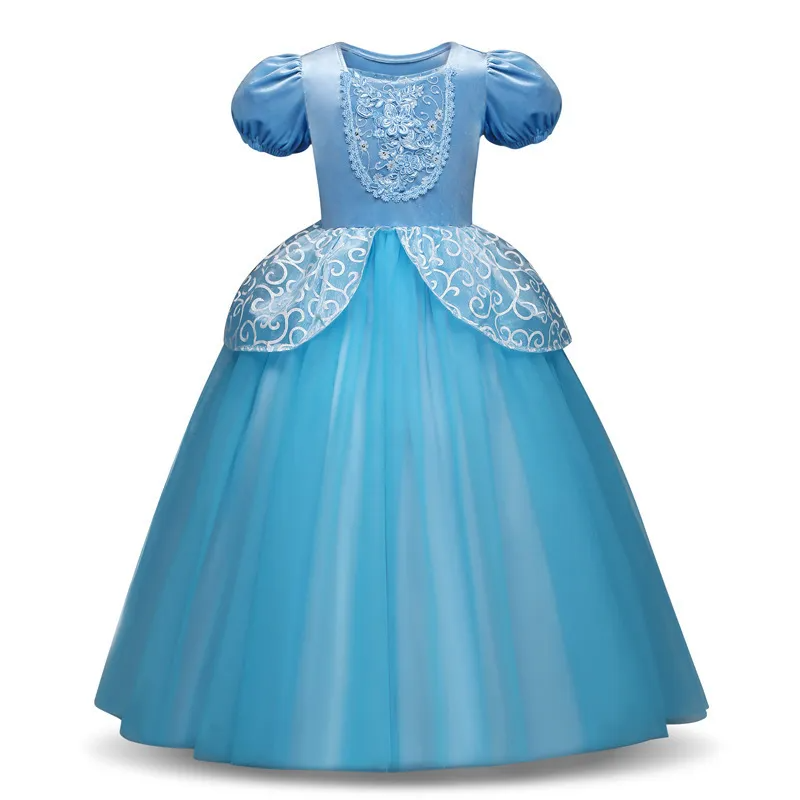 Kids Toddler Big Girls Fashion Party Cute Sweet Color Matching Solid Color Pleated Puff Sleeve Mesh Party Tutu Dress