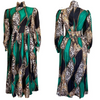 Women Ramadan /Eid Fashion Casual Leopard Printing Mock Neck Long Sleeve Dress