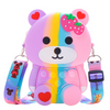 Kids Girls Fashion Sweet Candy Cute Cartoon Bear Silicone Mini Crossbody Bag