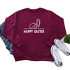 Easter Fashion Ladies Long Sleeve Bunny Ears Printed Round Neck Sweatshirt