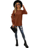 Autumn Winter Women Casual Round Neck Long Sleeve Ruffled Sweatshirt