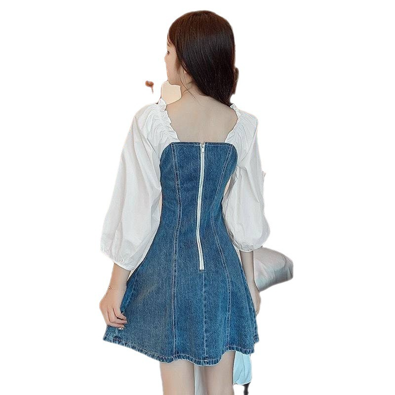 Women'S Fashion Design Stitching Denim Dress