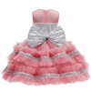 Kids Toddler Girls Fashion Party Cute Sweet Christmas Color Sequins Bow Pleated Sleeveless Mesh Party Tutu Dress