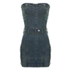 Women'S Fashion Sexy Pocket Defined Waist Backless Denim Tube Dress