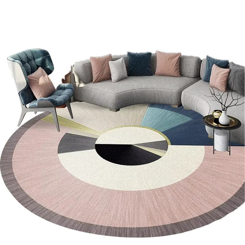 Living Room Simple Abstract Round Machine Washable Carpet