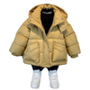 Winter Teen Kid Casual Solid Color Hooded Jacket