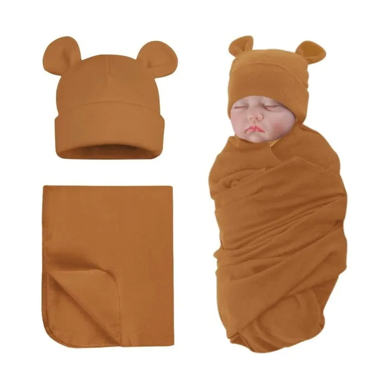 Newborn Baby Anti-Kick Wrap Blanket Swaddling And Cap