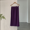 Fashion Elegant Women Basic Elastic High Waist Solid Color Straight Skirt