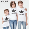 Fashion Loose Crown Letter Print Round Neck Short Sleeve Parent-Child T-Shirt