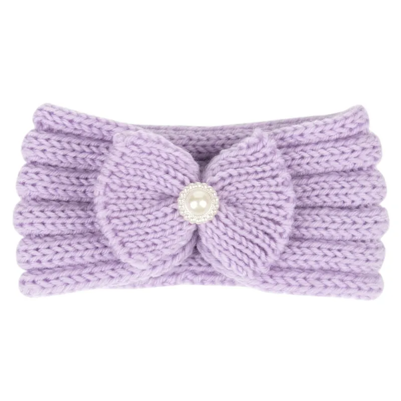 Kids Cute Bowknot Bunny Ears Wool Warm Headband