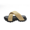 Women Fashion Casual Solid Color Cross Round Toe Thick-Soled Slippers