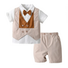 Kids Baby Boys Summer Fashion Casual British Style Waistcoat Shirt Shorts Boys Party Clothing Set