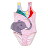 Children Kids Baby Fashion Girls Cartoon Elephant Print One Piece Swimsuit