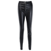 Women High Waist Casual Crocodile Pattern Zipper PU Leather Pants