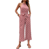 Women Loose Wide Leg Polka Dot Jumpsuit