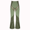 Women'S Fashion Edgy Mesh Color Blocking Hollow See-Through Flared Pants