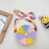 Kids Girls Fashion Sweet Candy Color Candy Color Daisy Silicone Mini Crossbody Bag