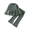 (Buy 1 Get 2) Kid Girl Casual Solid Color Long Sleeve Bow Set