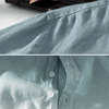 Summer Men Breathable Lapel Collar Hanging Dyed Gradient Color Cotton Long Sleeve Shirt