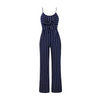 Women Stripe Print Sling Bow Wide Leg Jumpsuit