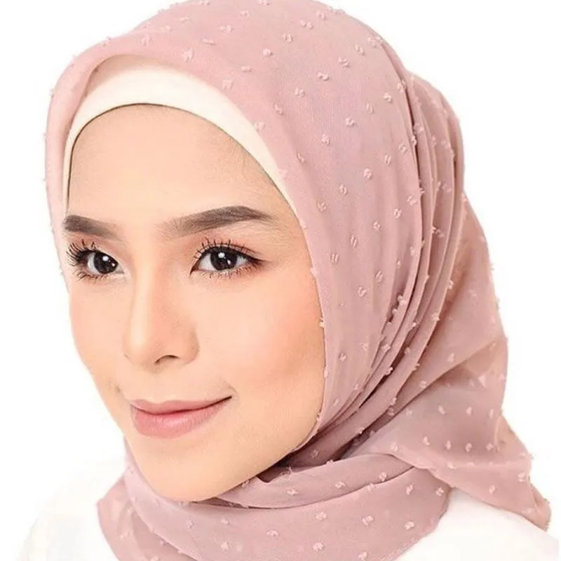 (Buy 1 Get 1) Hairball Decor Women Chiffon Muslim Hijab Scarf