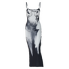 Women'S Fashion Sexy Printed Spaghetti Strap Long Dress