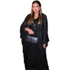 Fashion Abaya Women Shiny Jacquard Tank Dress Cloth Robe Two-Piece Set