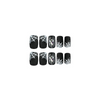 ( Buy 1 Get 2 ) Women Halloween Black Frosted White Cobweb Rhinestone Wearable False Nails