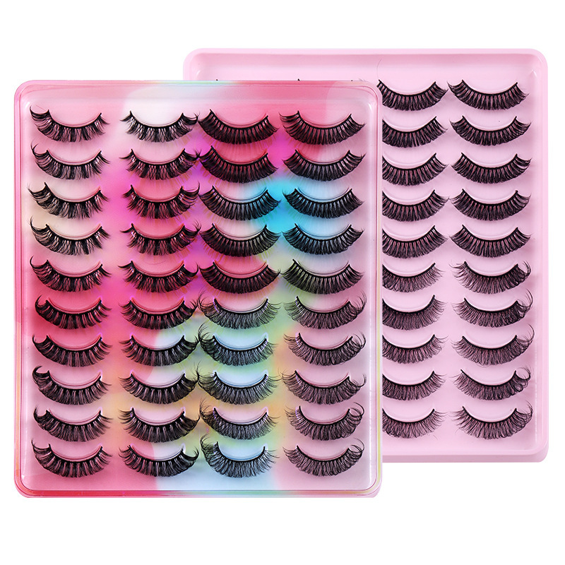 Women'S Natural Chemical Fiber Russian Volume Thick Artificial False Eyelashes 20 Pairs/Pack