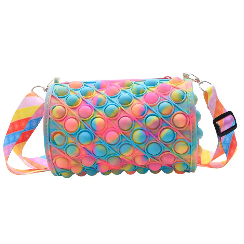 Kids Girls Fashion Sweet Cute Gradient Silicone Mini Crossbody Bag