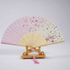 Classical Chinese Style Butterfly Floral Dragonfly Printed Bamboo Tassel Folding Fan