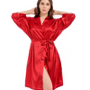 Women Solid Color Mid-Length Homewear Sleep-Robe