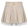 Women'S Fashion Sweet Lace Stitching Pleated Skirt