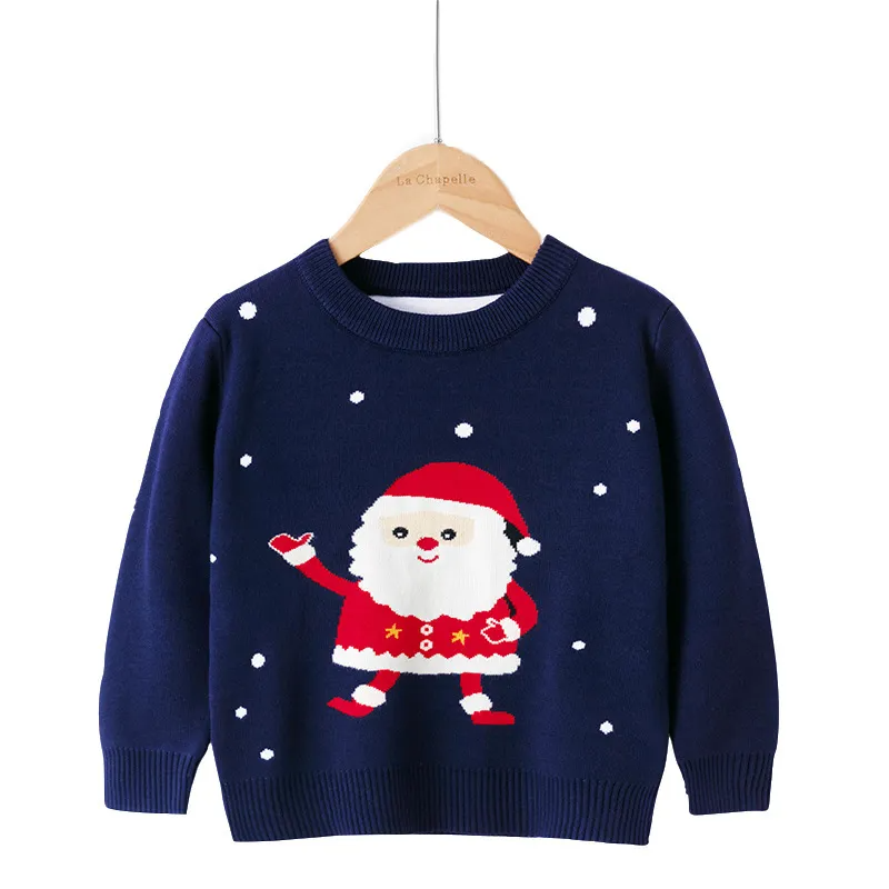 Kids Toddler Girls Boy Fashion Autumn Winter Cartoon Santa Claus Bottom Knit Sweater