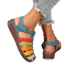 Women Fashion Plus Size Colorful Cover Toe Thick-Soled Roman Sandals