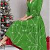 (Buy 1 Get 1) Women Fashion Casual Deep V Snowflake Print Christmas Dress