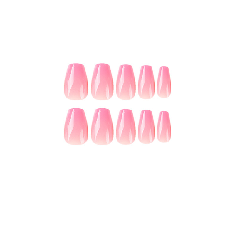 ( Buy 1 Get 2 ) Women Simple Fashion Ballet Pink Gradient Wearable False Nails