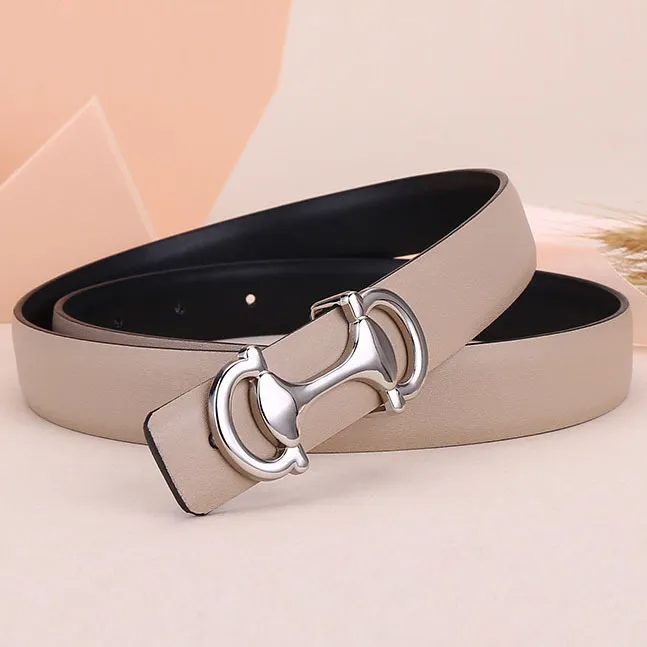 Women'S Fashion Casual Simple Alloy Anchor Shaped Smooth Buckle Belt