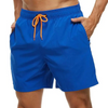 Men Casual Lace-Up Solid Color Loose Beach Shorts