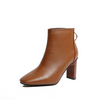 Women Fashion Solid Color Chunky Heel PU Boots