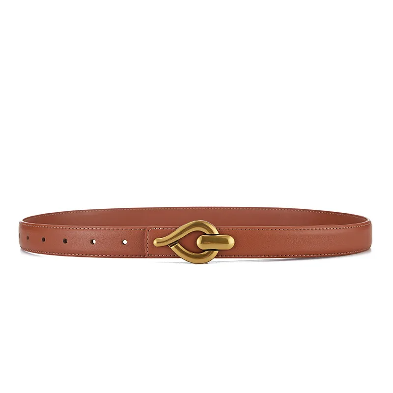 Women'S Casual Fashion Simple Retro Alloy Smooth Buckle Belt